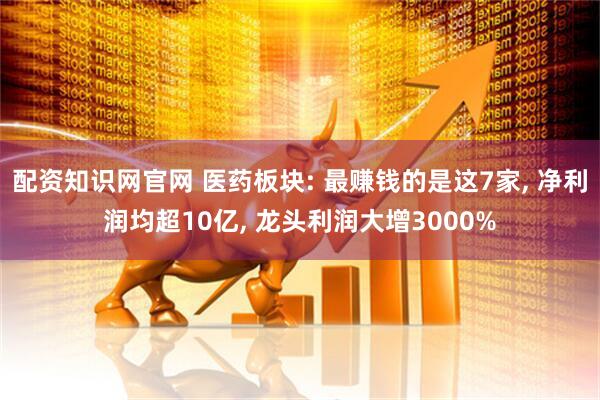 配资知识网官网 医药板块: 最赚钱的是这7家, 净利润均超10亿, 龙头利润大增3000%